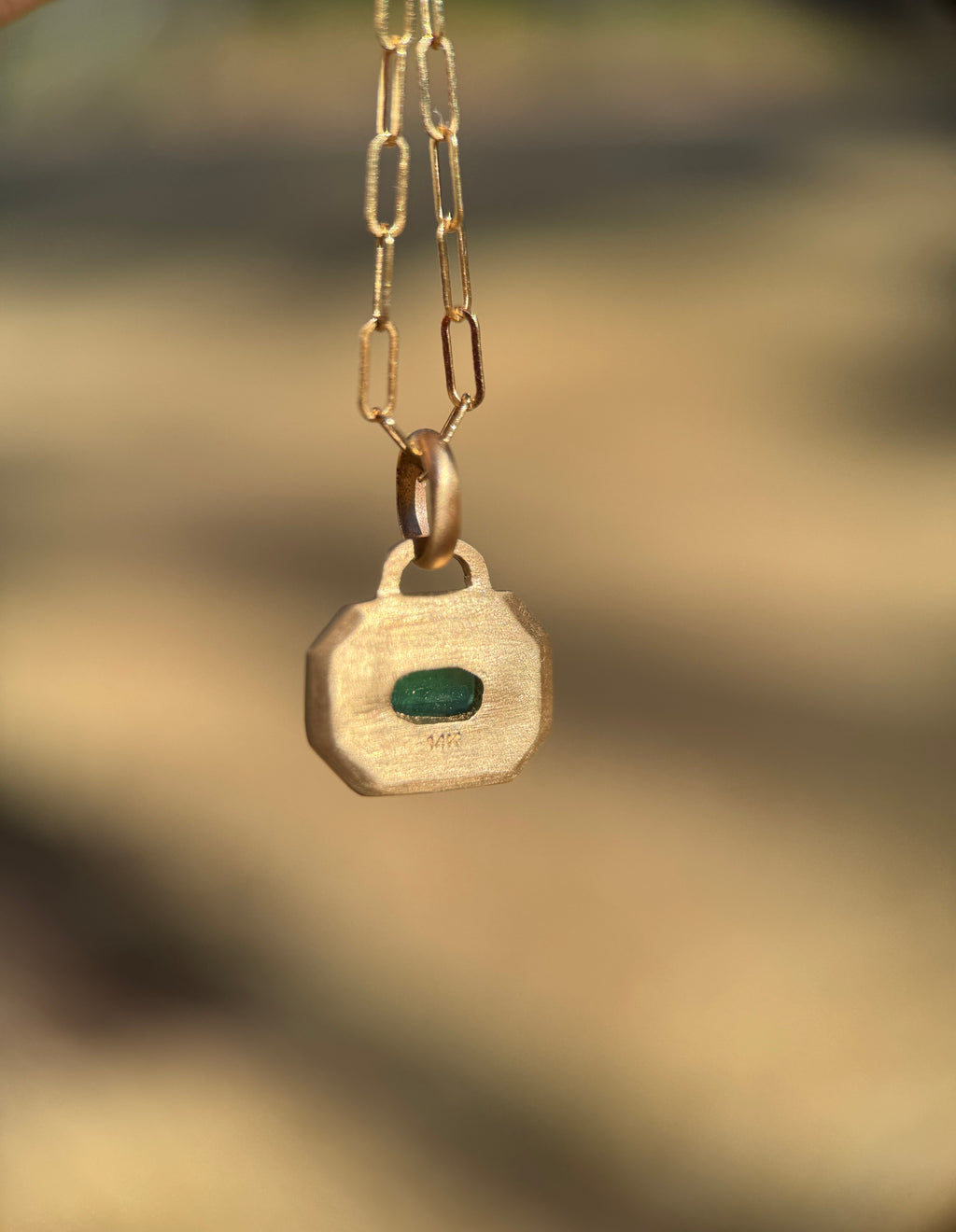 Emerald frame pendant