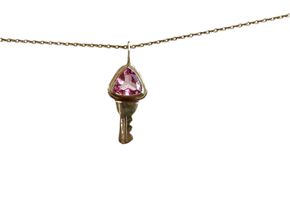 Key pendant: pink tourmaline