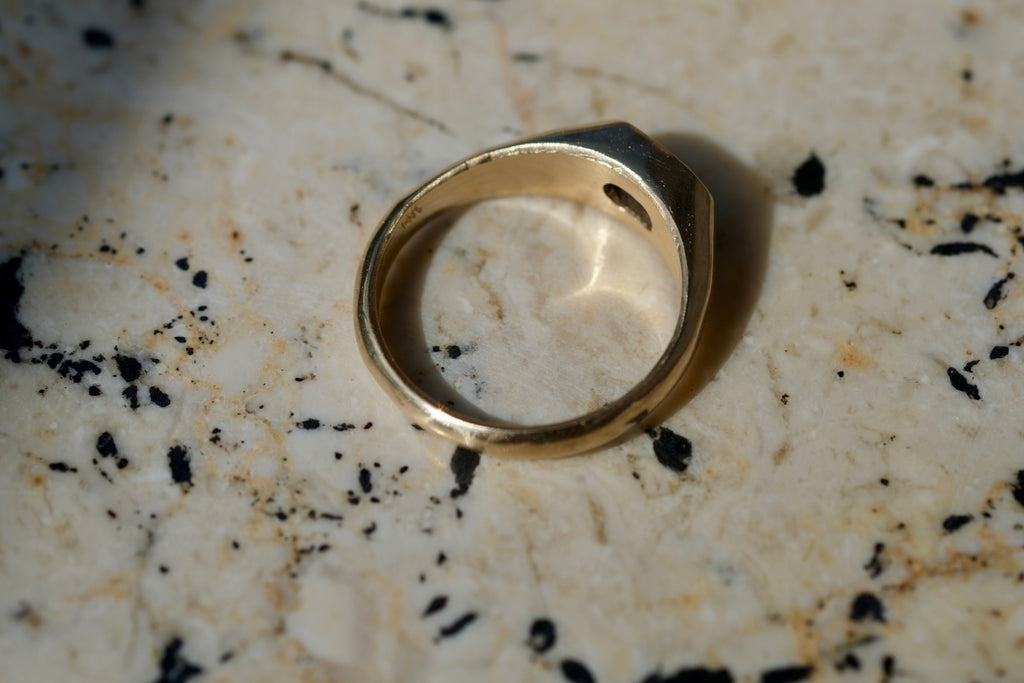 Mira ring (size 6): Opalescent blue sapphire