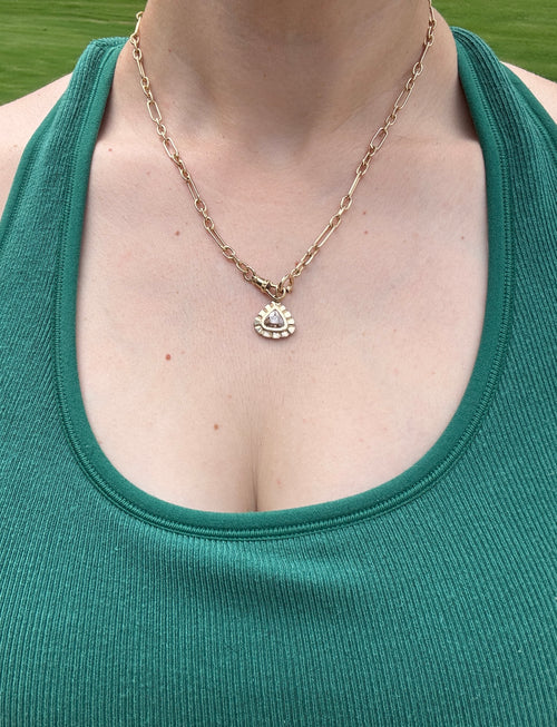 0.97ct trillion diamond fluted pendant