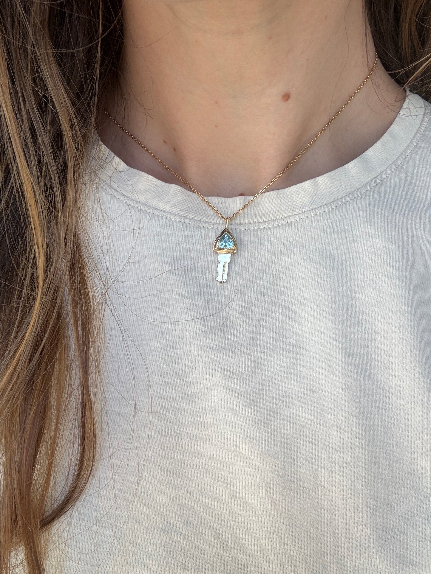 Key pendant: aquamarine