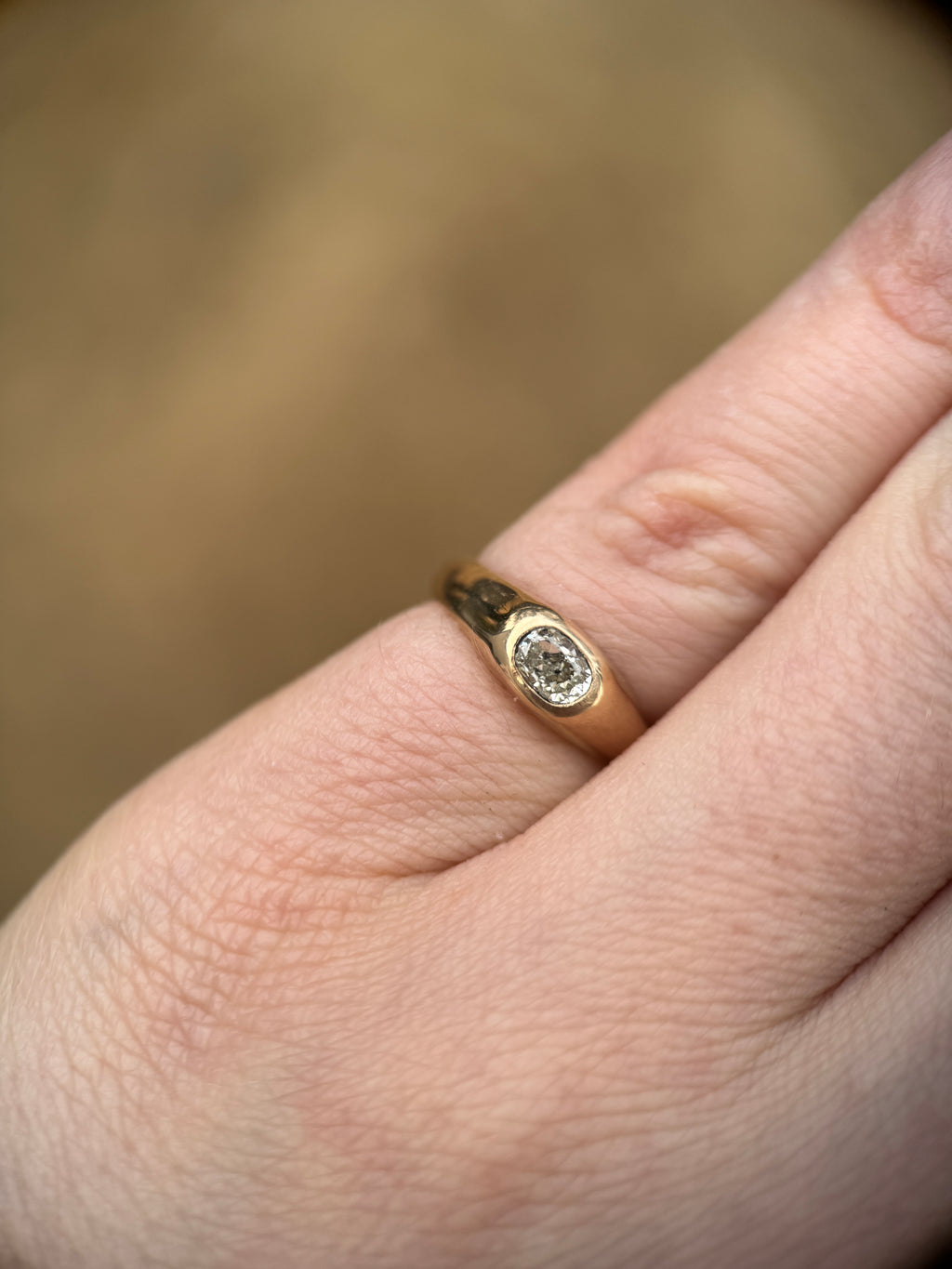 Cushion diamond signet (size 4.25)