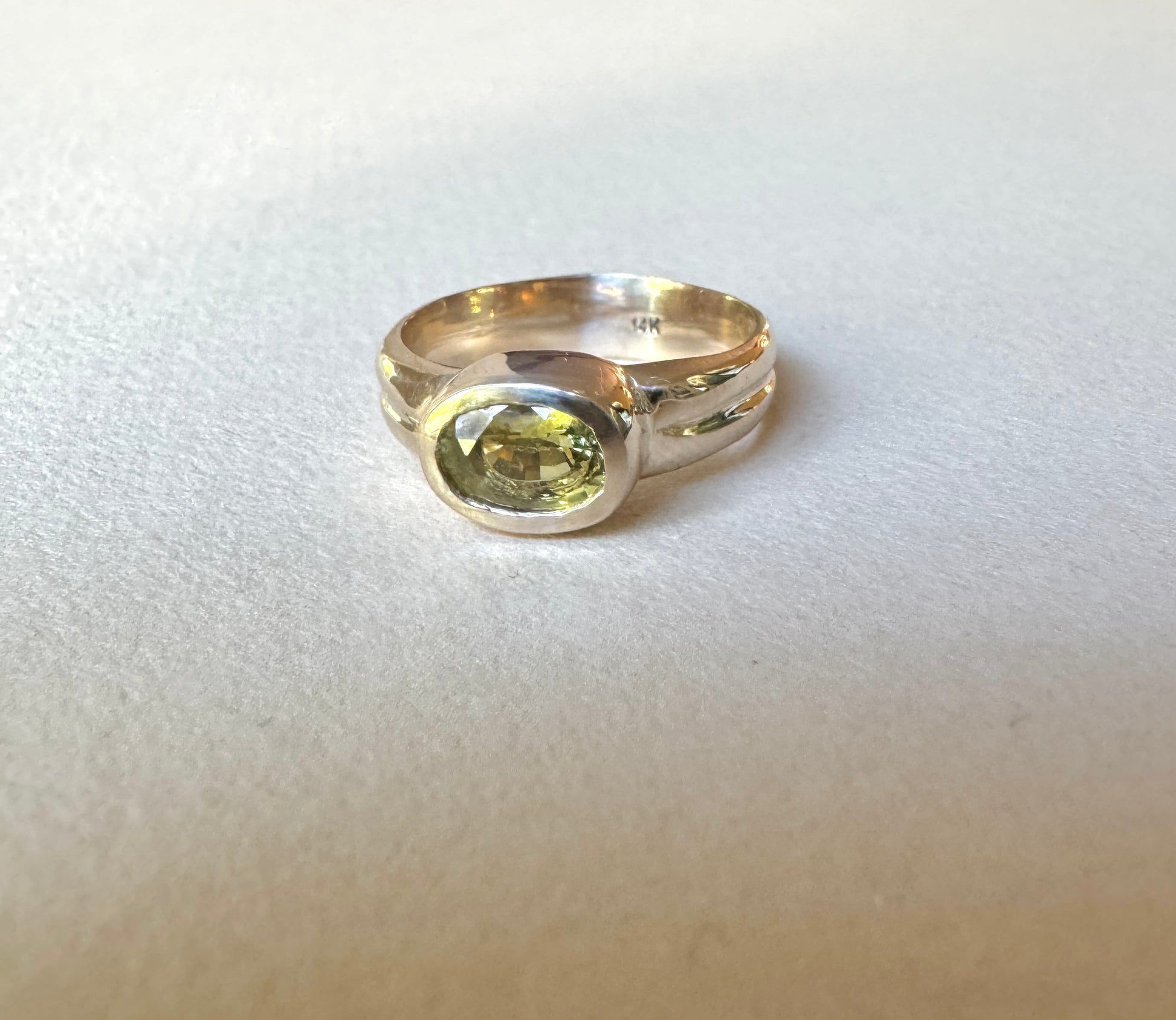 Eterna ring: Chrysoberyl (Size 7.25 - ready to ship) - Mellis Fine