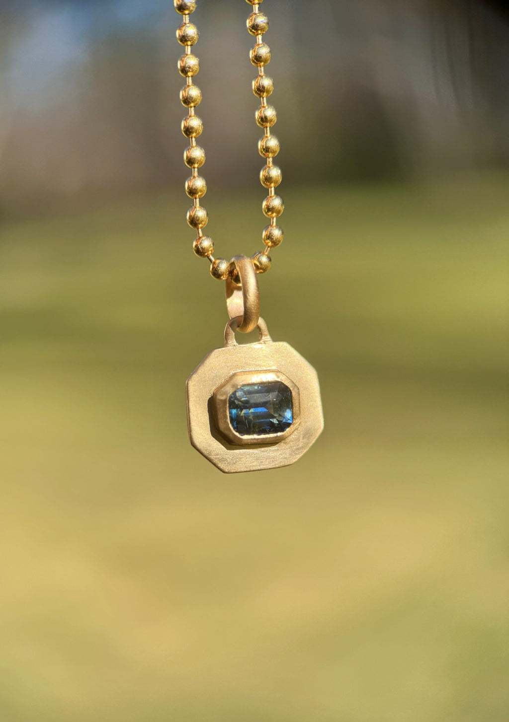Parti sapphire frame pendant