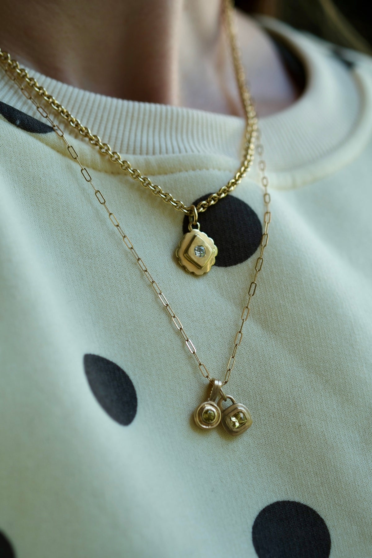 Lemon sapphire lock pendant