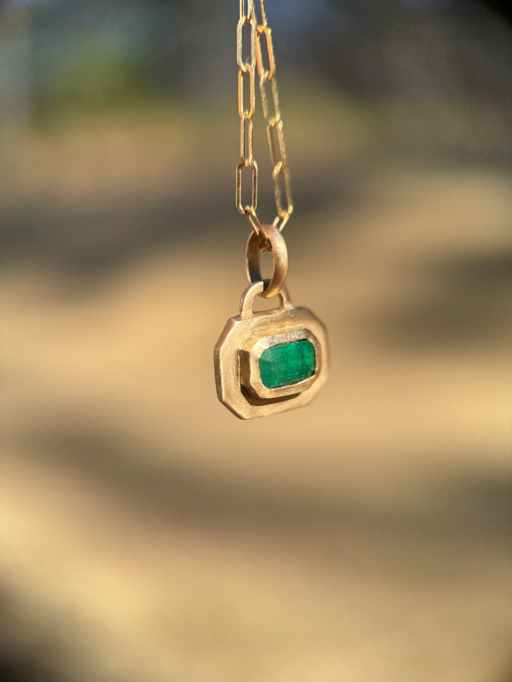Emerald frame pendant