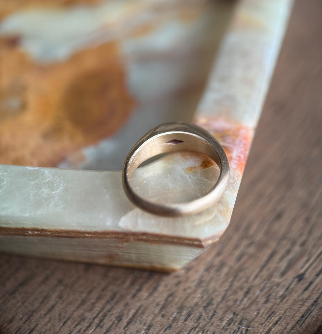 Bicolor pink purple sapphire marquise ring (size 6)