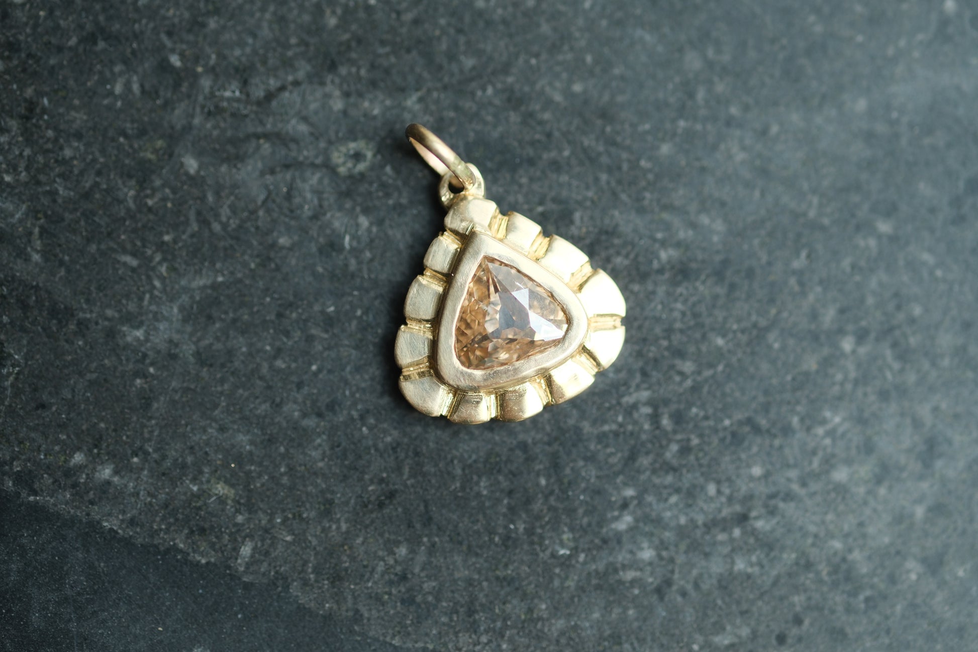 0.97ct trillion diamond fluted pendant
