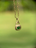 Tsavorite garnet lock pendant
