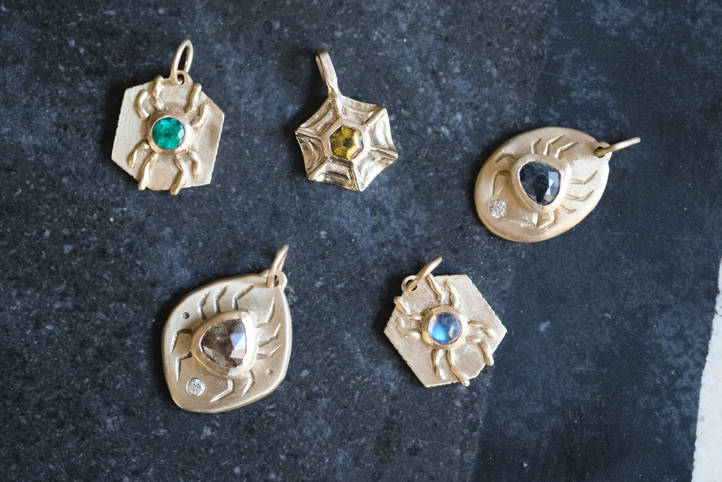 Gold Charlotte pendant (choose your stone)