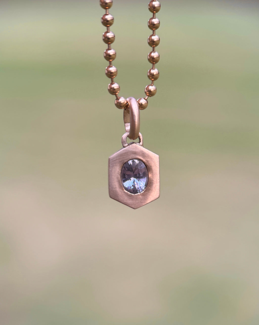 Eden pendant: Silver lavender sapphire