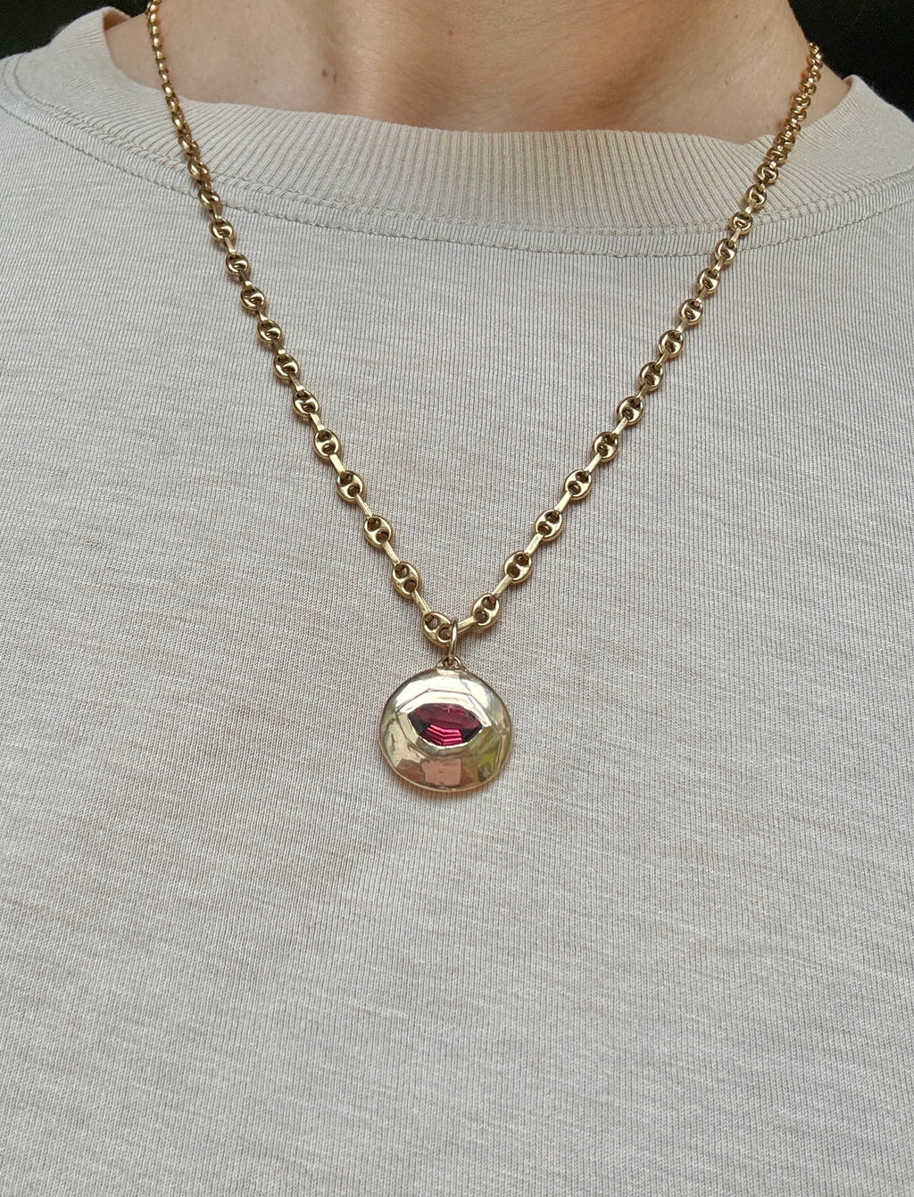 Domed shield pendant