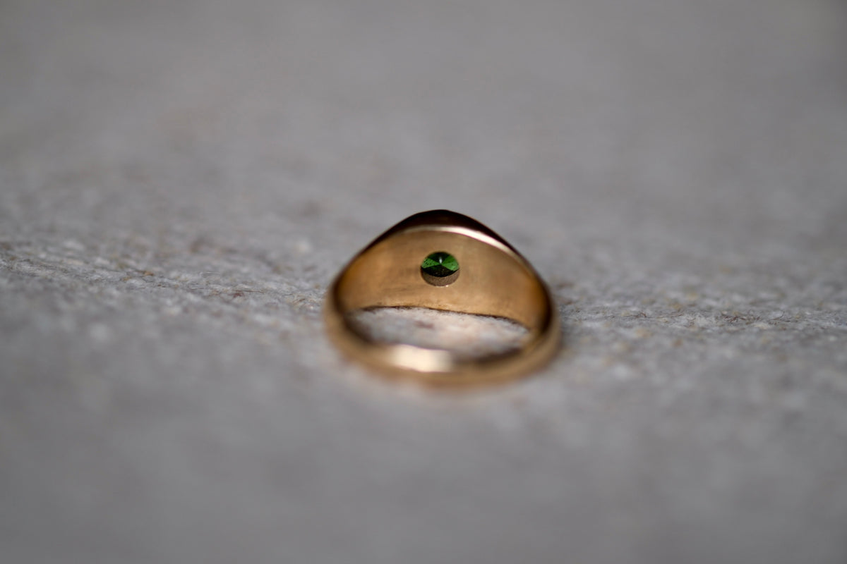 Tsavorite pinky signet ring (size 3.5)