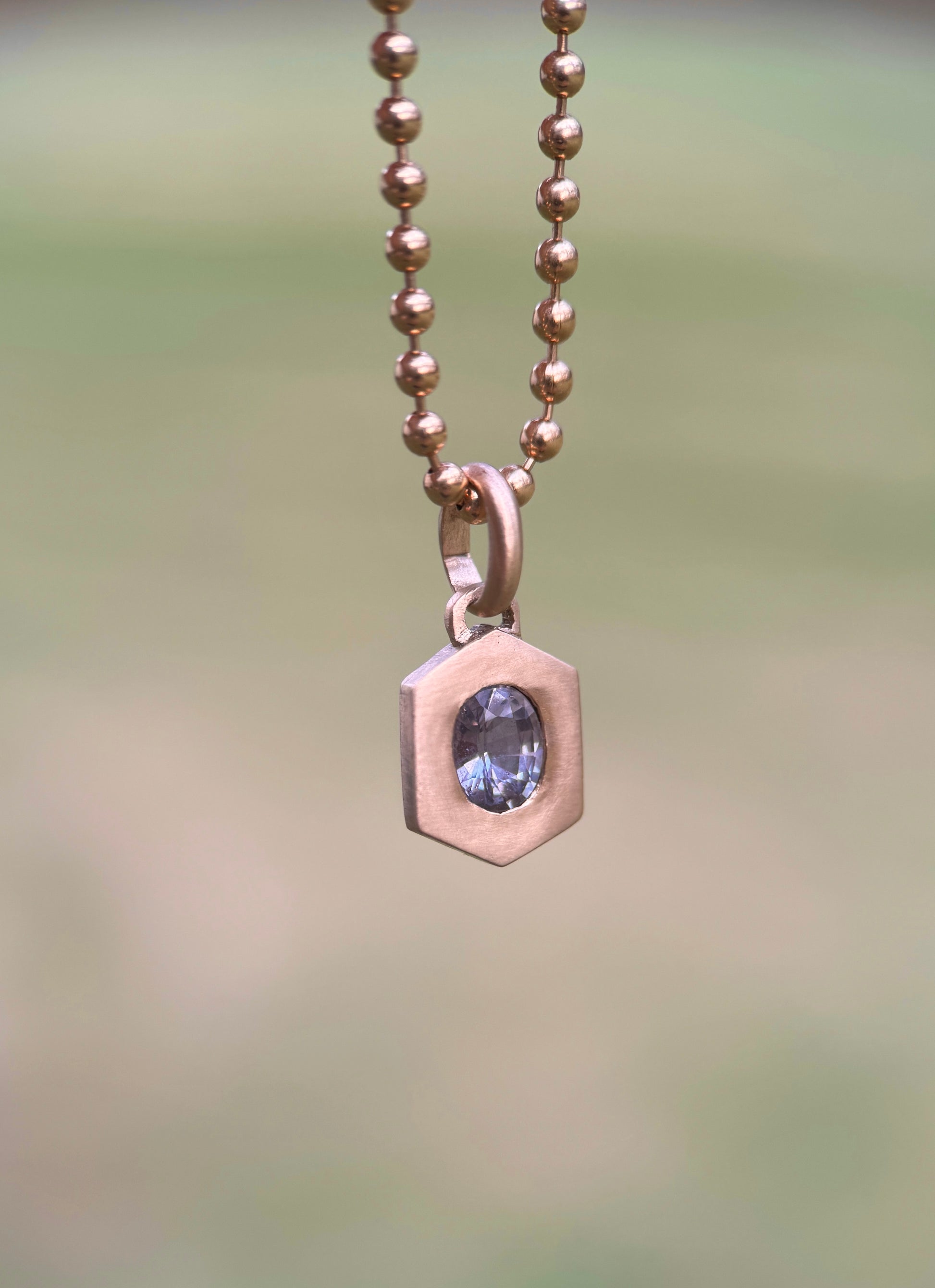 Eden pendant: Silver lavender sapphire