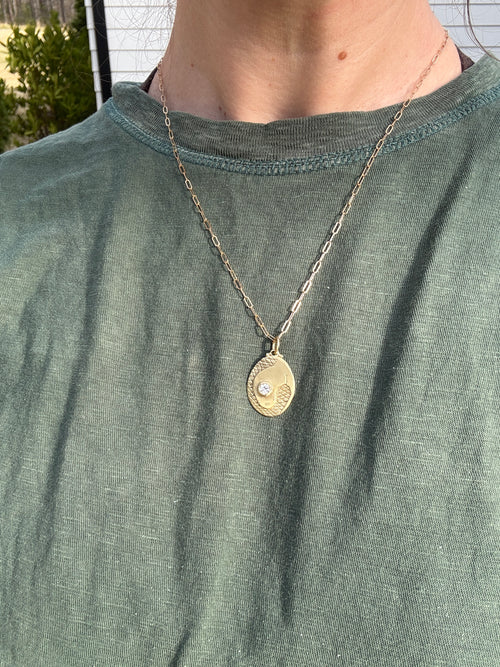 18k Ouro pendant: old euro (ready to ship)