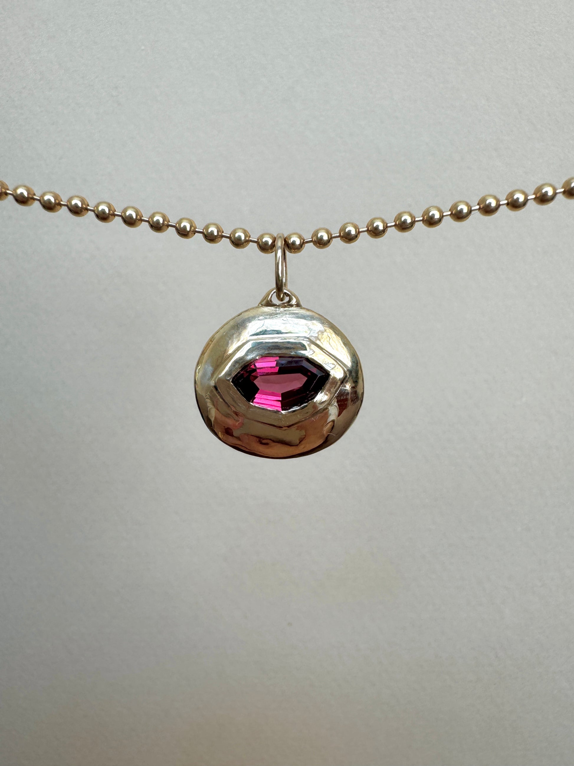Domed shield pendant - Mellis Fine