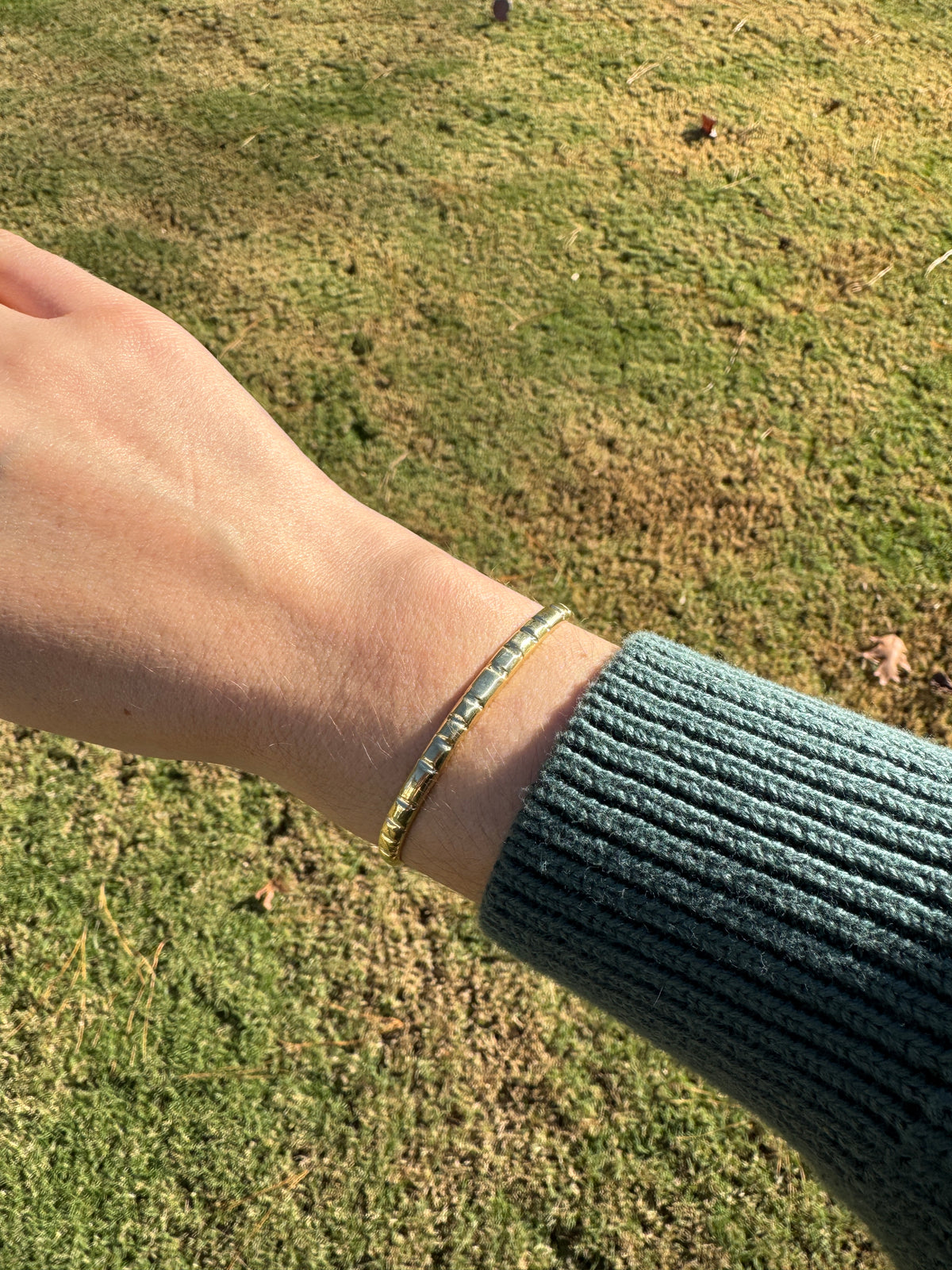 14k fluted bracelet cuff