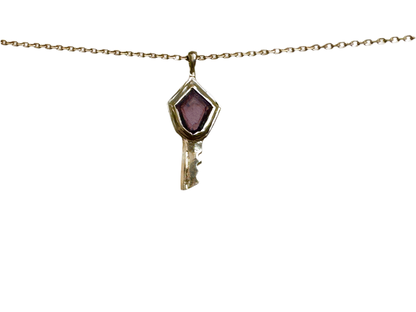 Key pendant: purple spinel shield