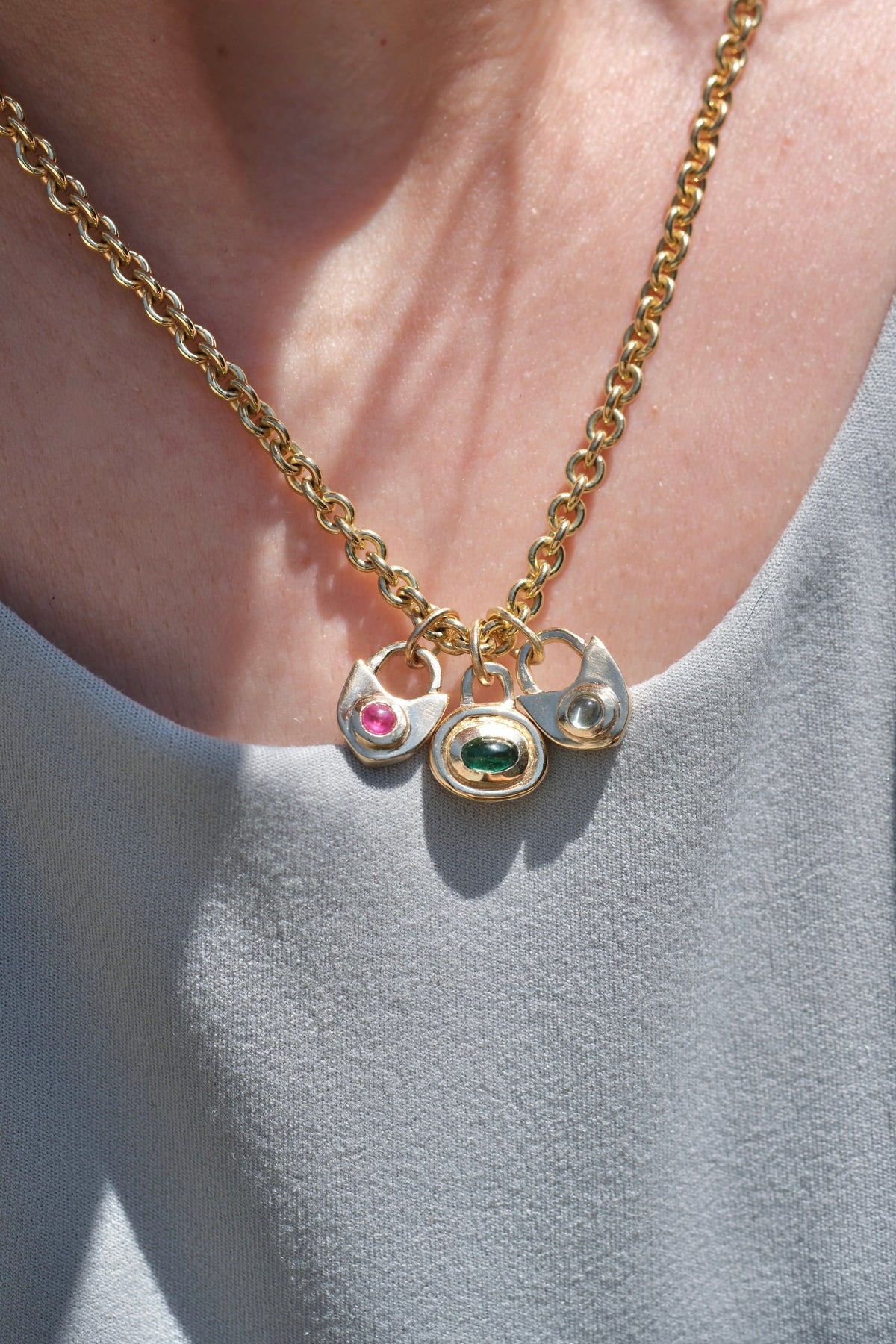 Cabochon lock charms