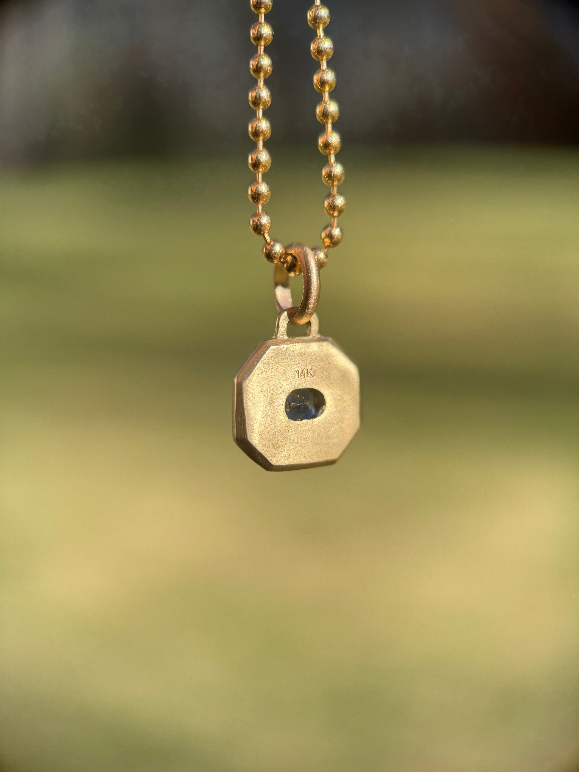 Parti sapphire frame pendant