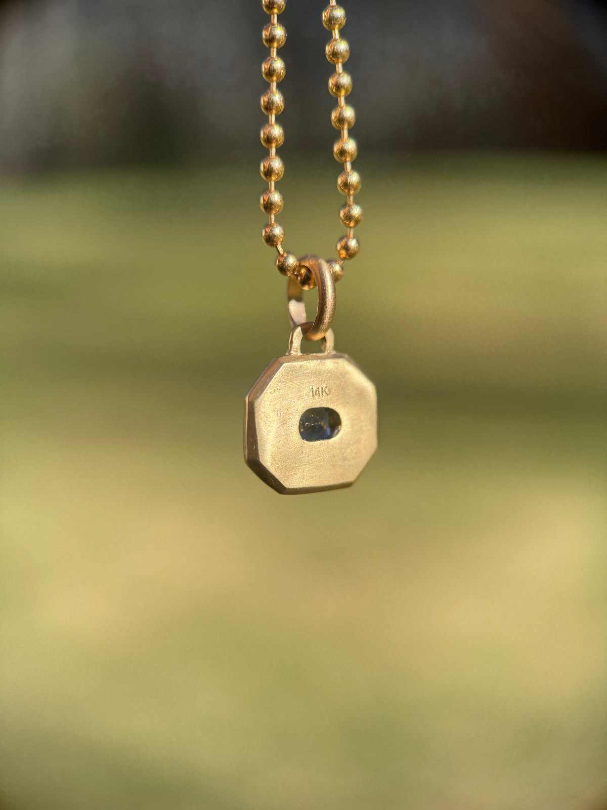Parti sapphire frame pendant
