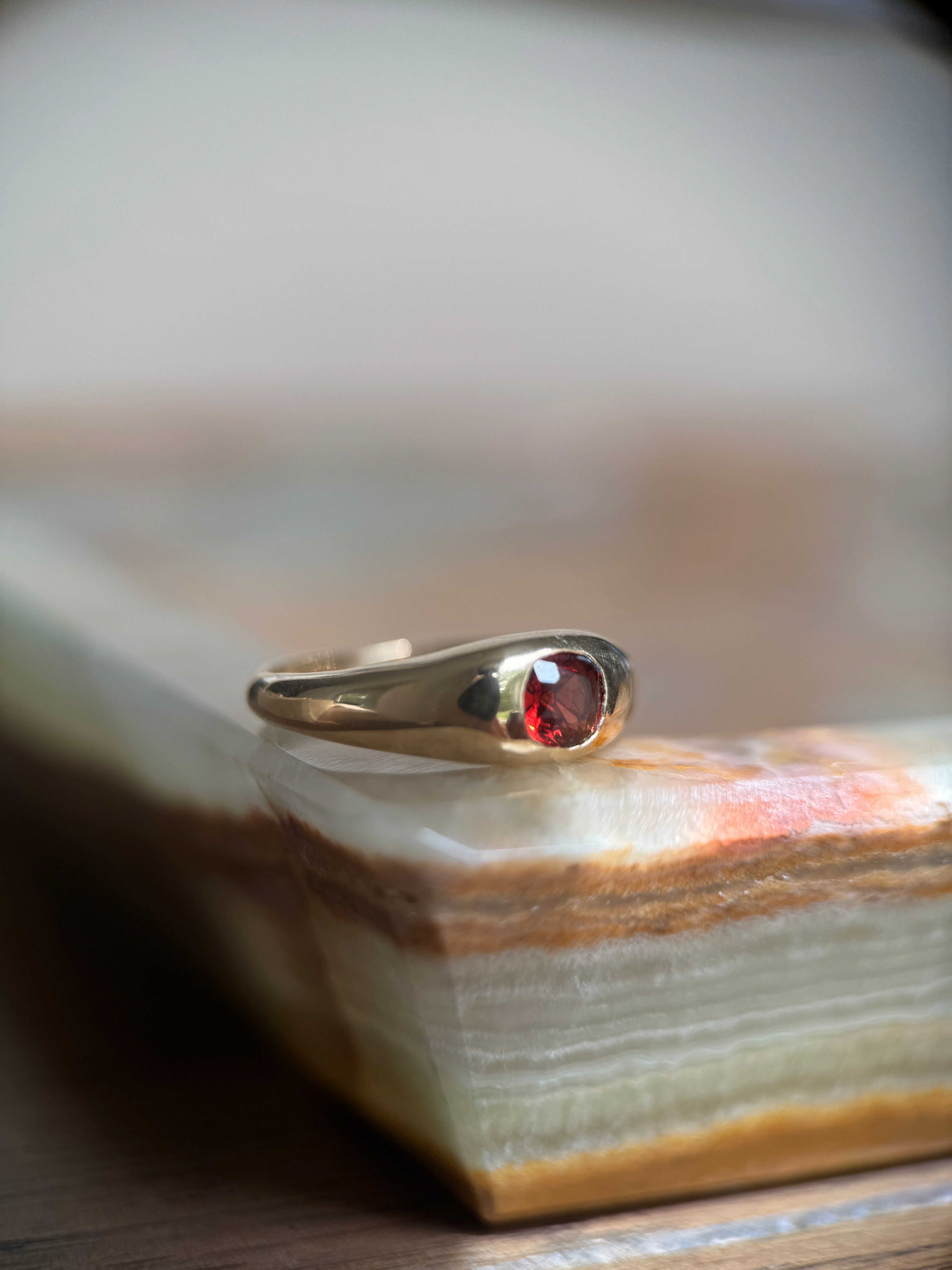 Cherry Signet Ring Size 8 - Red Spinel 14k Gold | Mellis Fine