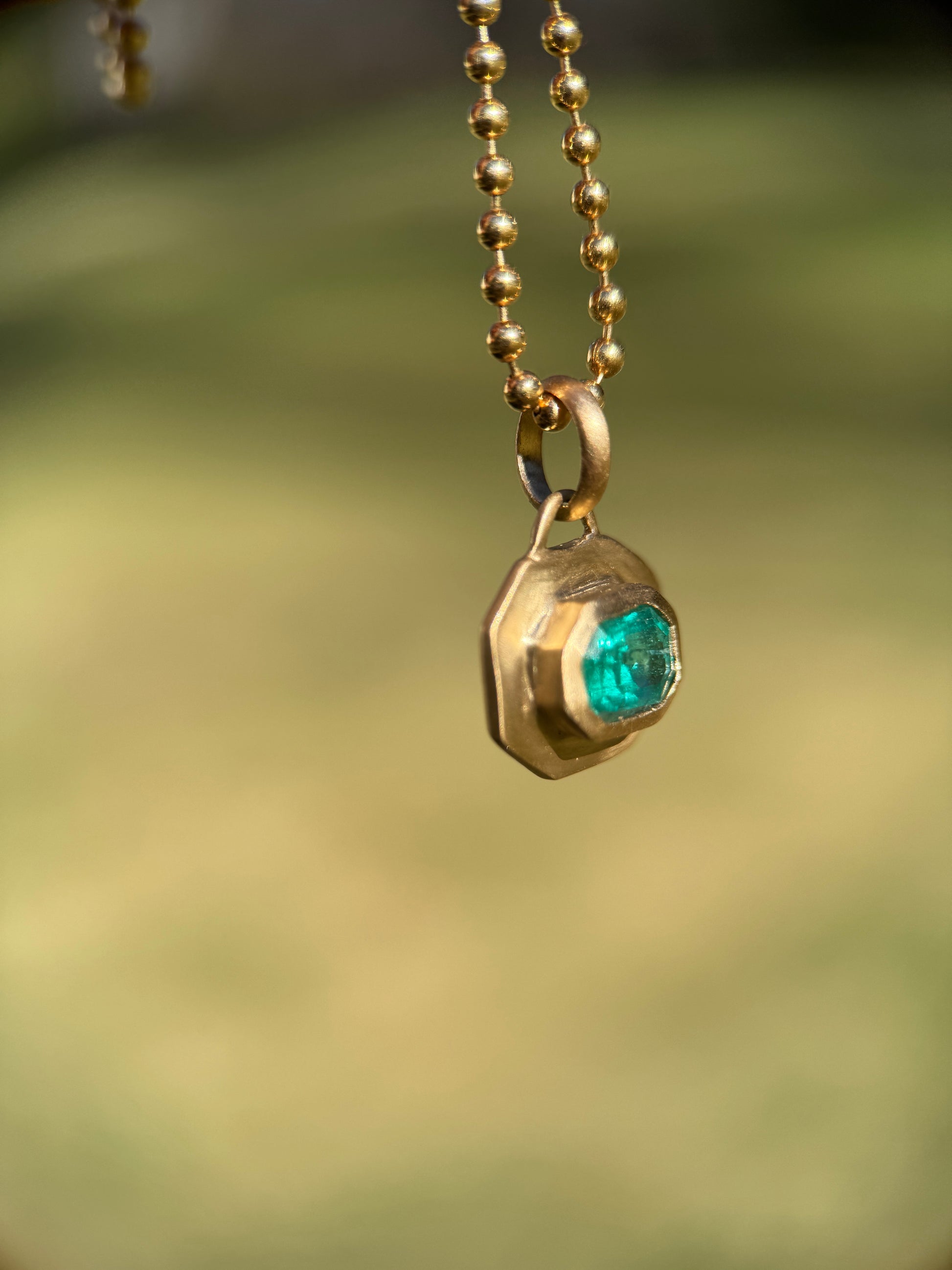 Emerald frame pendant