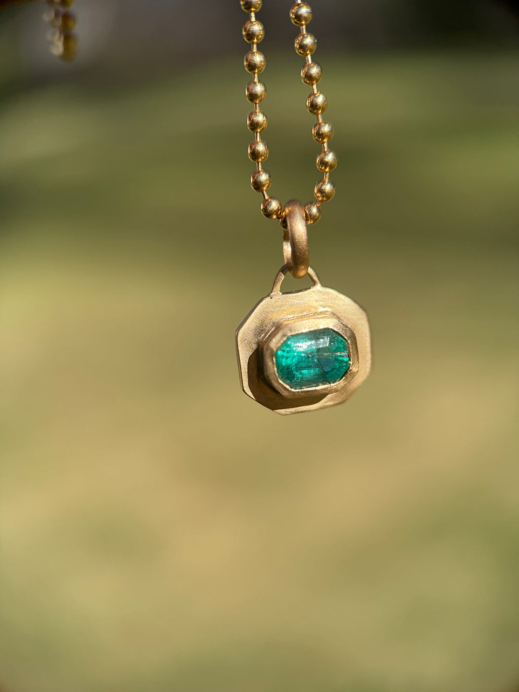 Emerald frame pendant