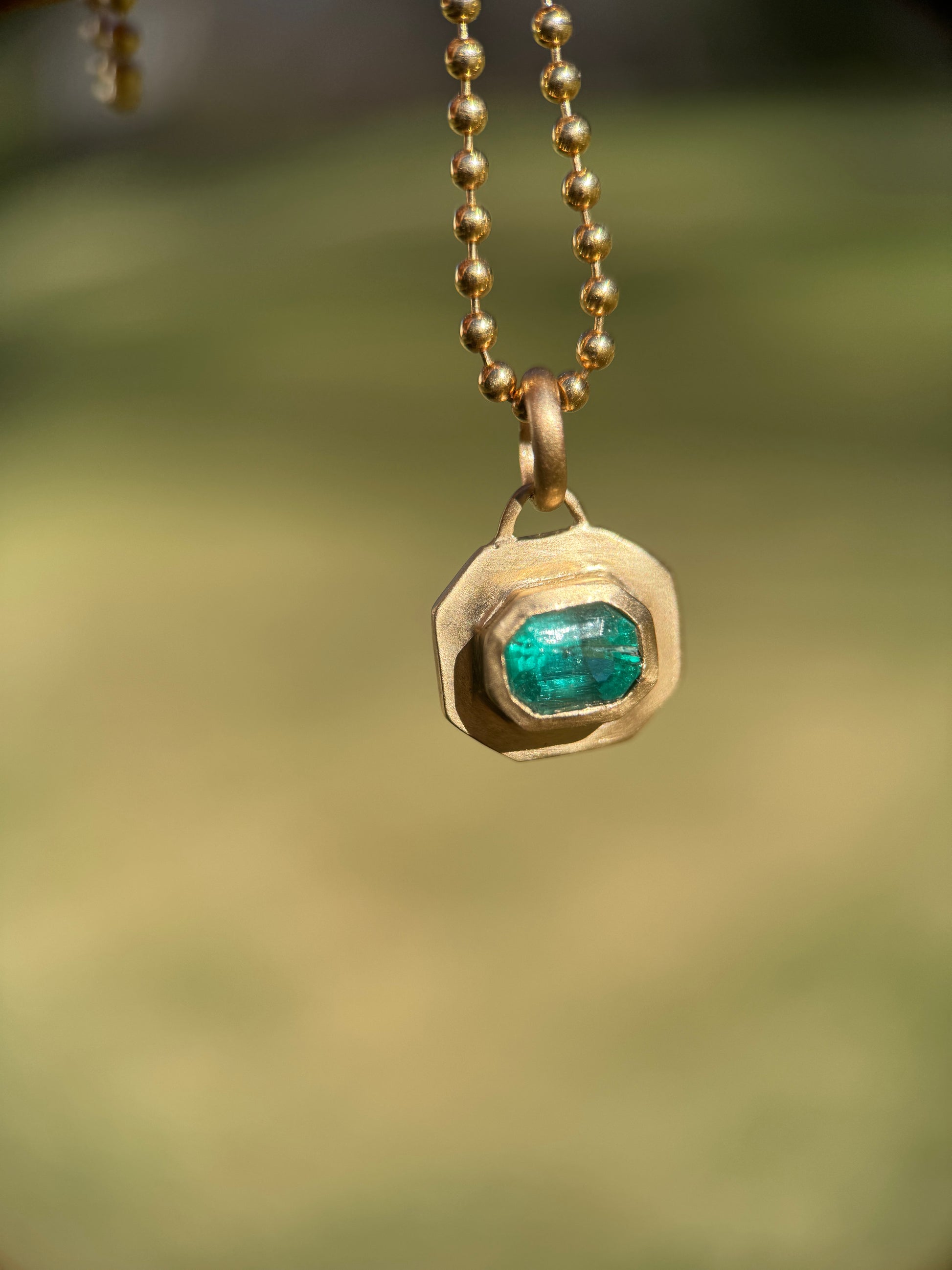 Emerald frame pendant