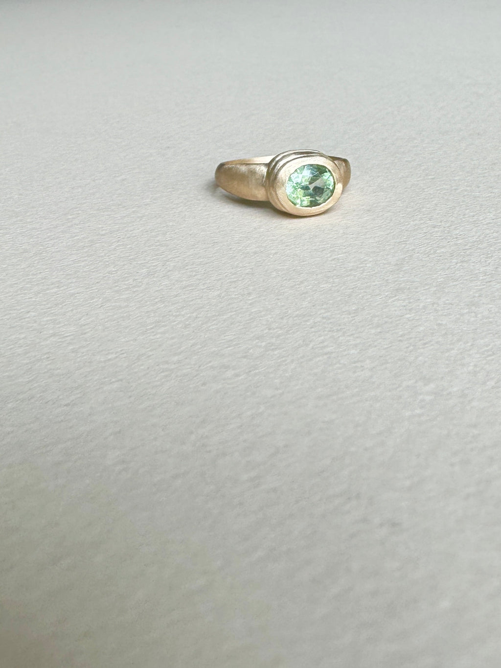 Amica Signet: Green Tourmaline (Size 7 - ready to ship) - Mellis Fine