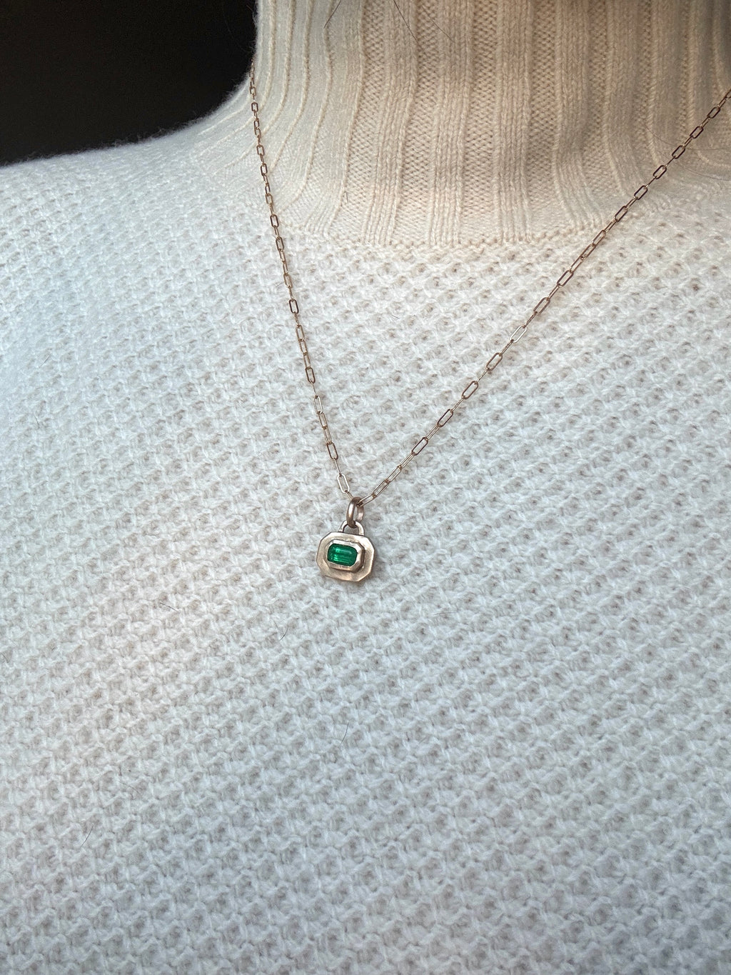 Emerald frame pendant