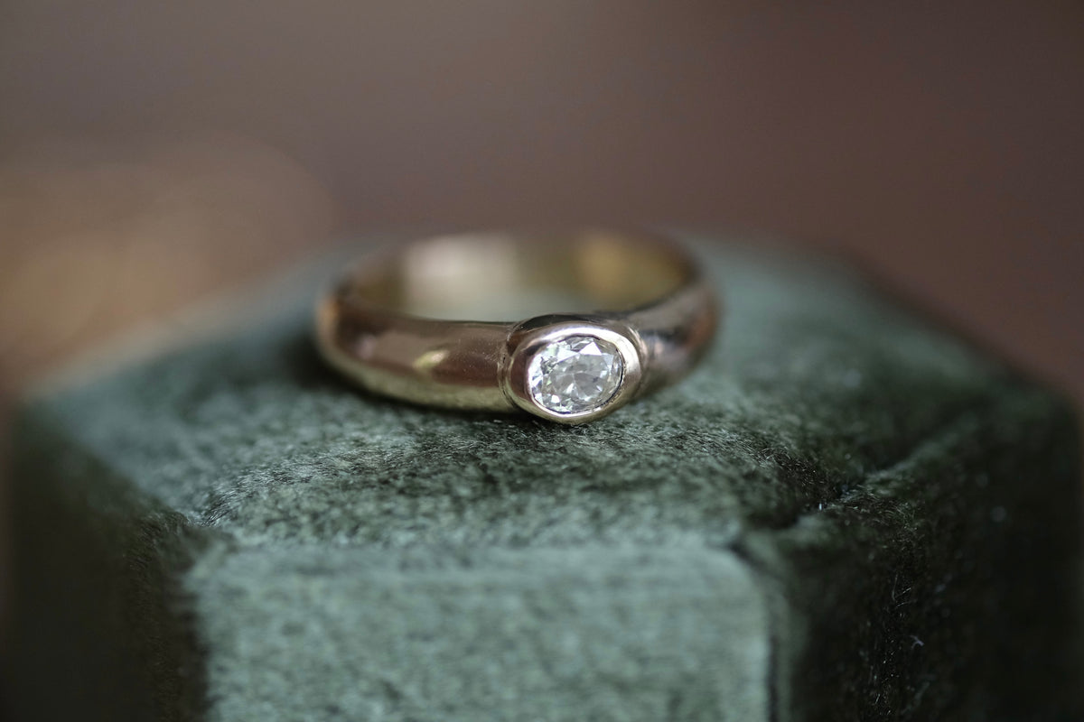 Diamond donut bezel ring (size 4.25)