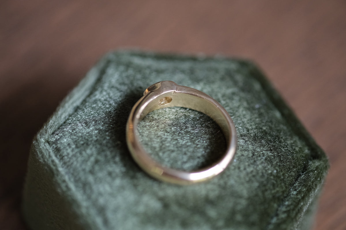 Diamond donut bezel ring (size 4.25)