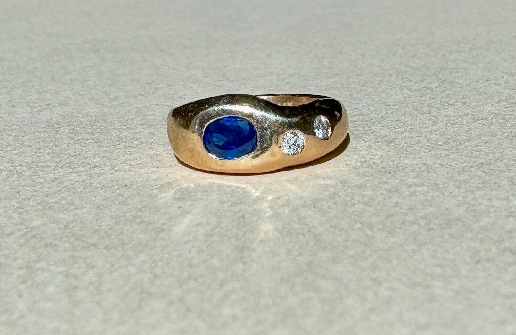 14k yellow gold ring heirloom rest by Mellis fine jewelry