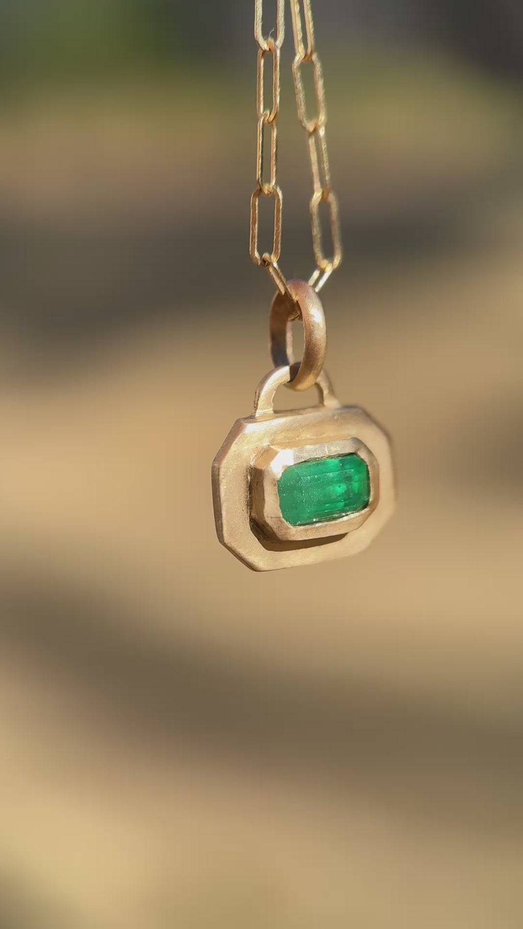Emerald frame pendant