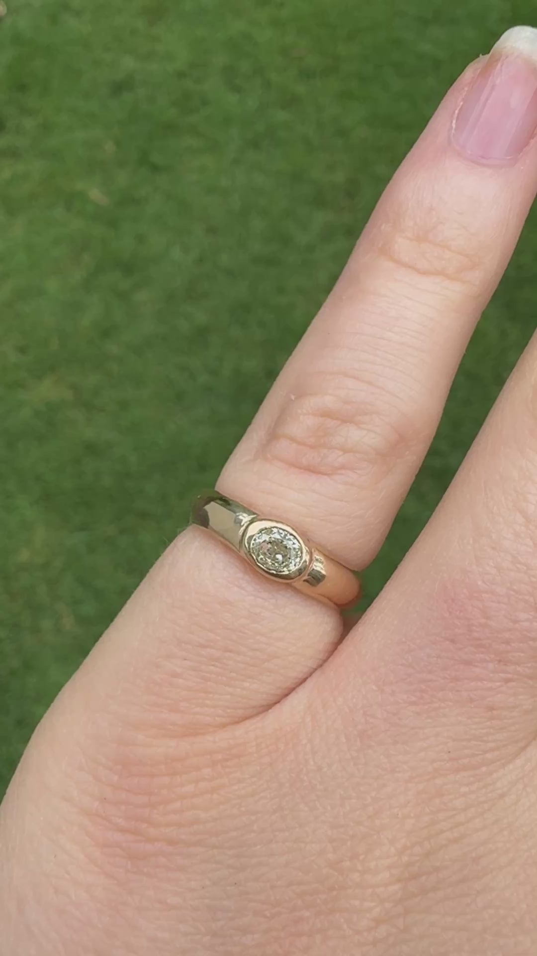 Diamond donut bezel ring (size 4.25)