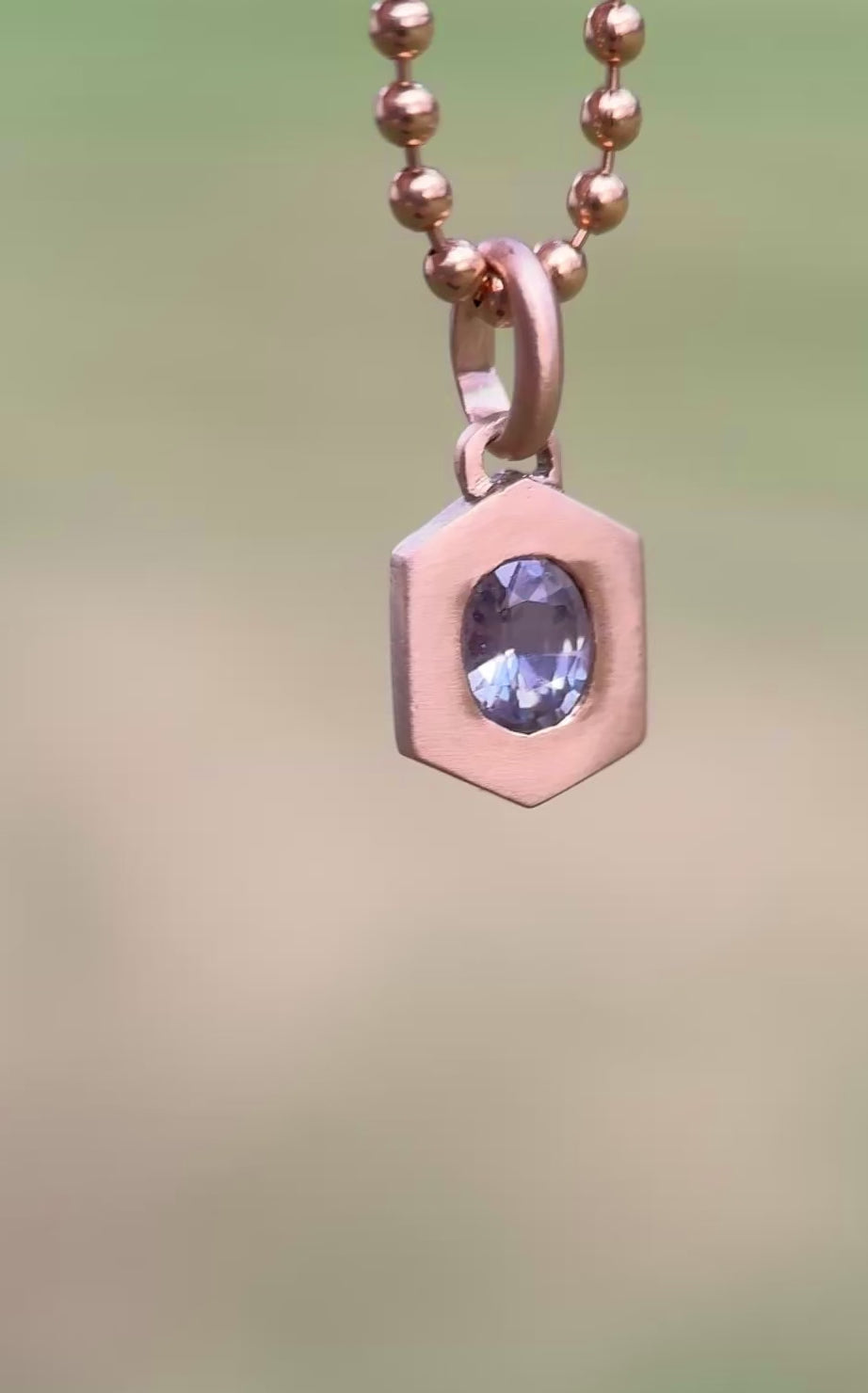 Eden pendant: Silver lavender sapphire