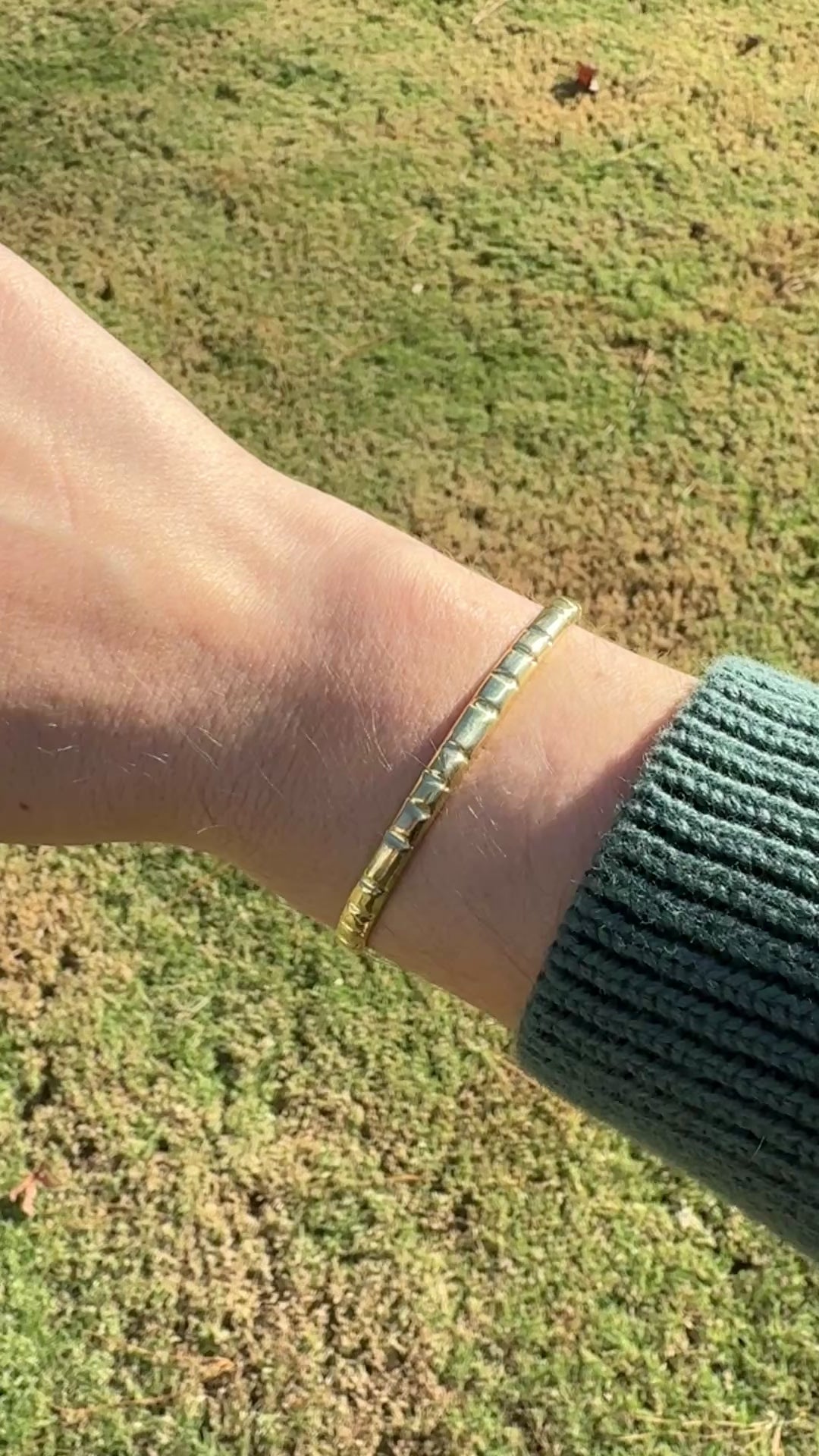 14k fluted bracelet cuff