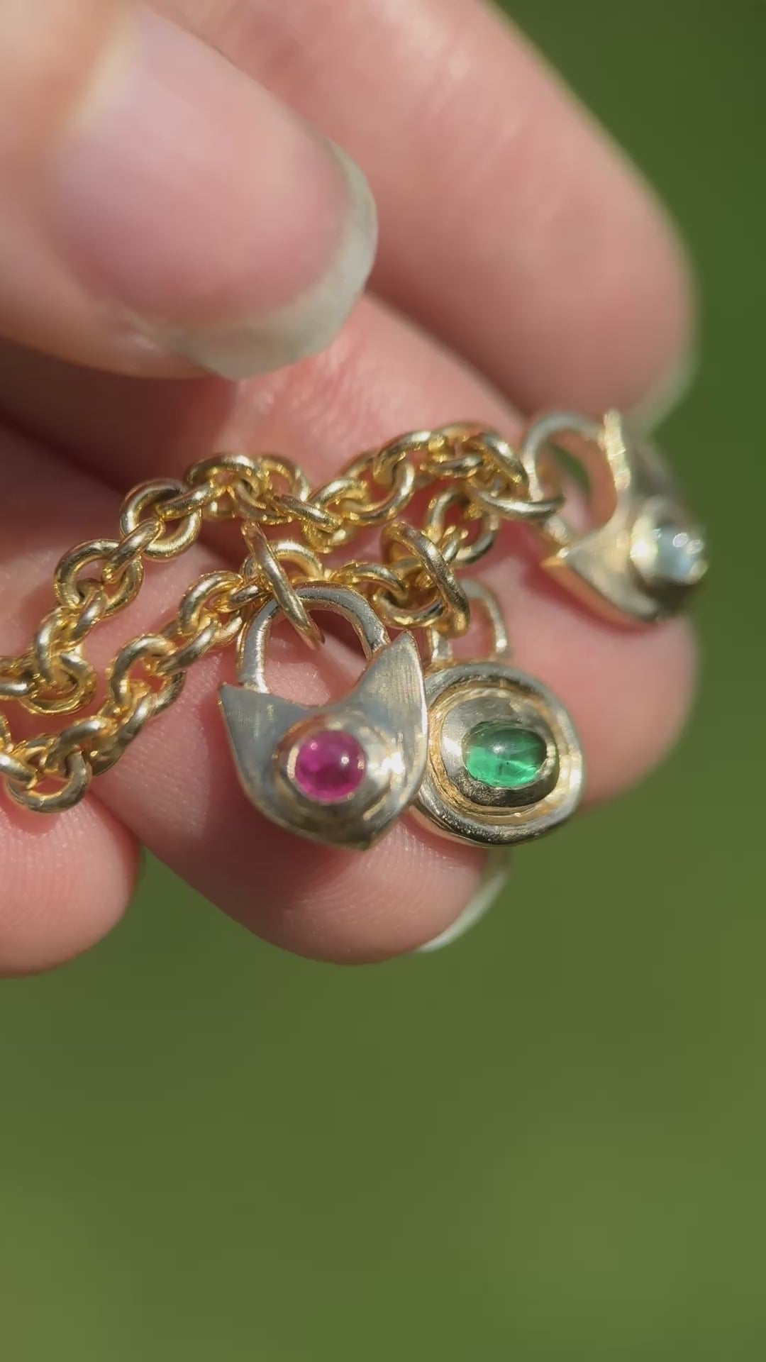 Cabochon lock charms